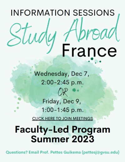 France Language & Culture - Study Abroad Info Session